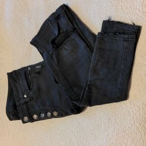 37" inseam Skinny distressed denim by Silver Jeans